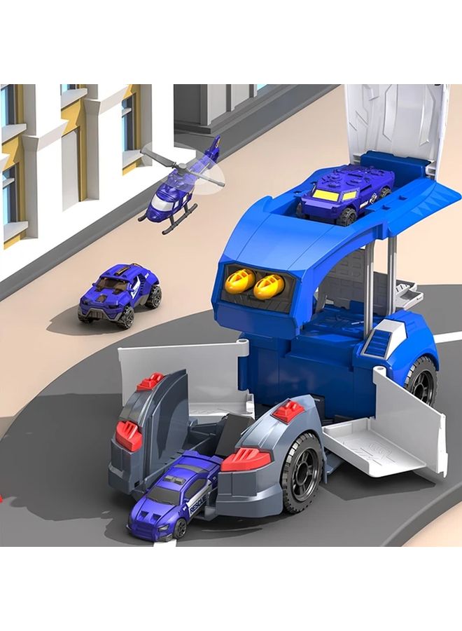 5 في 1 لعبة سيارة شرطة متحولة مع طائرة هليكوبتر ومركبة تجميع افعلها بنفسك - Image 5